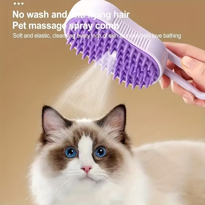 3-in-1 Steam Pet Grooming Brush