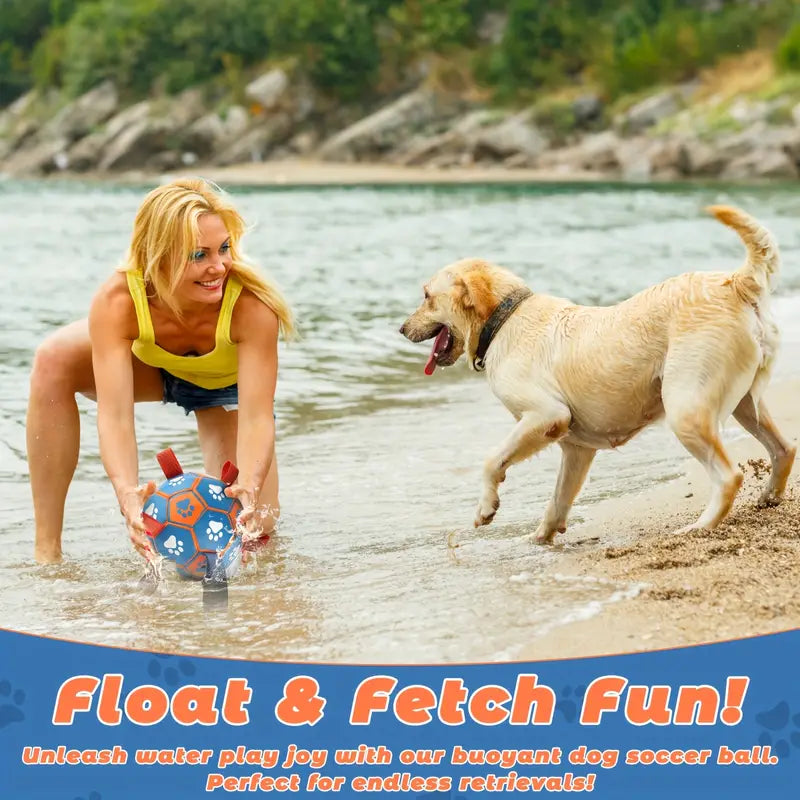 Large Durable Heavy Duty Rubber Soccer Ball with Tug-of-War Straps - Pump included