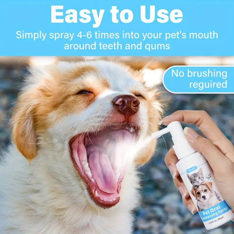 Pet 2-in-1 Oral Spray, Cleans Teeth, Freshens Breath, Tarter Control For Dogs & Cats