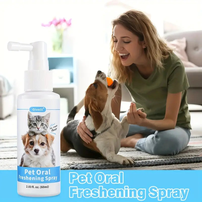 Pet 2-in-1 Oral Spray, Cleans Teeth, Freshens Breath, Tarter Control For Dogs & Cats