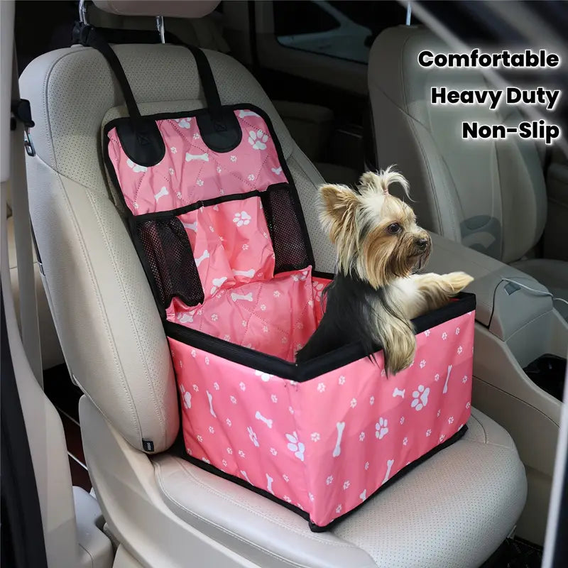 Pet Car Seat Cushion with Seat Belt Tether