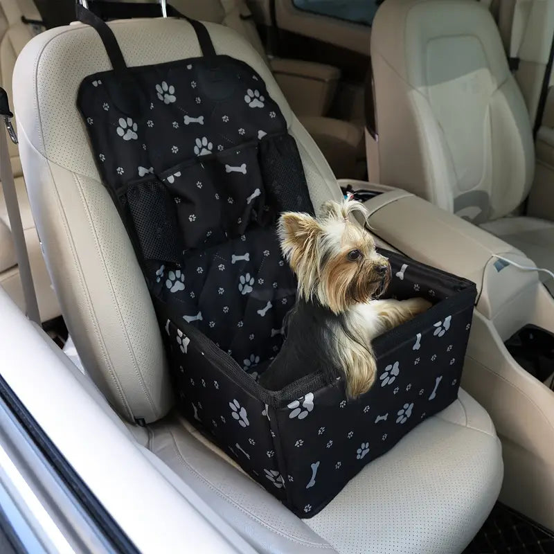 Pet Car Seat Cushion with Seat Belt Tether